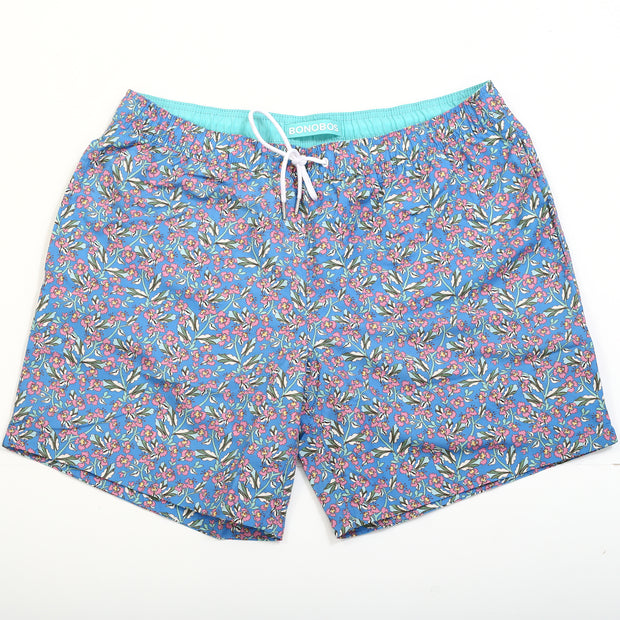 Bonobos Riviera Recycled Swim Floral Printed Blue Trunks Shorts