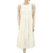 Sezane Floral Embroidered Midi Dress XS