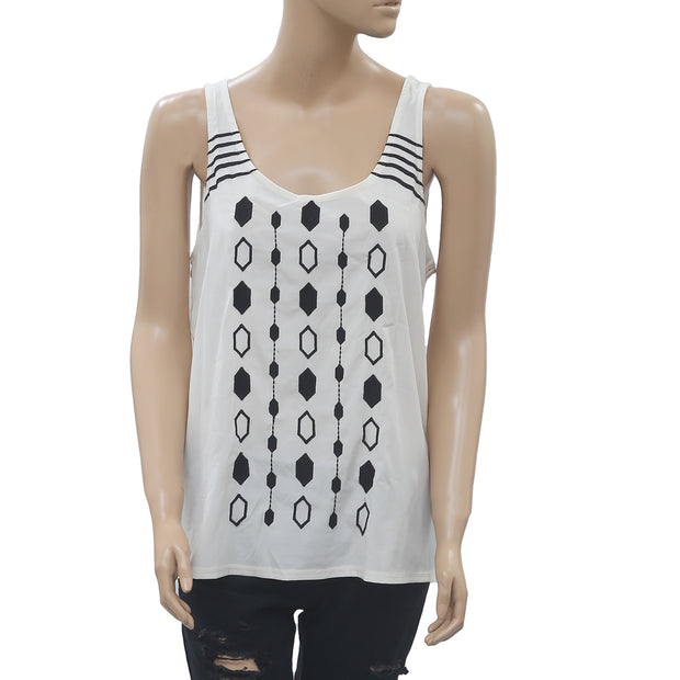 Lucky Brand Embroidered Blouse Tank Top
