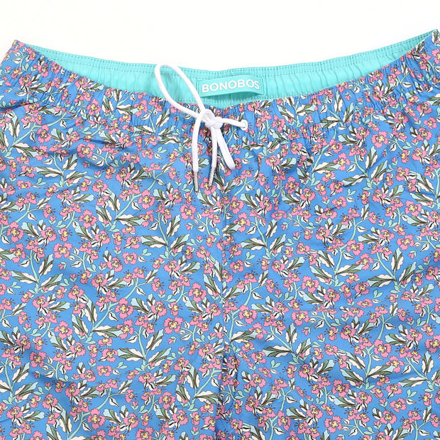 Bonobos Riviera Recycled Swim Floral Printed Blue Trunks Shorts