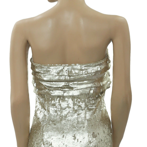 Free People Sequined Ruffle Tube Mini Dress S