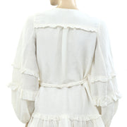 Apiece Apart Ruffle Wrap Mini Dress M