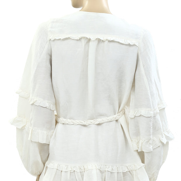 Apiece Apart Ruffle Wrap Mini Dress M