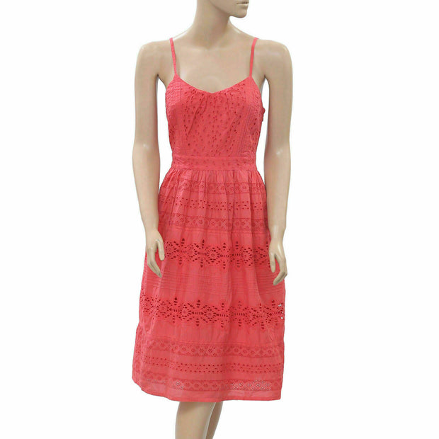 Monsoon Eyelet Embroidered Pink Dress