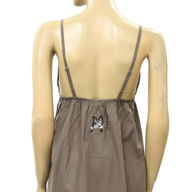 Odd Molly Anthropologie Once In A While Lace Slip Mini Dress S-1