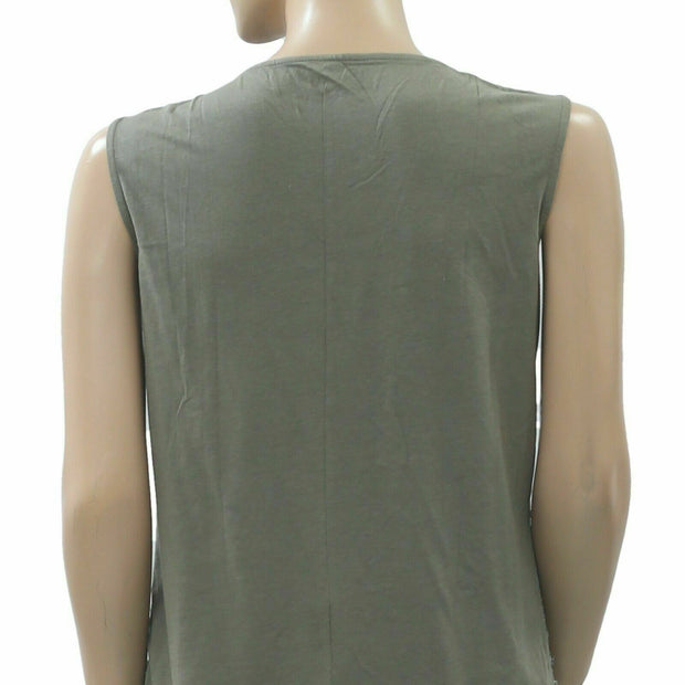 Chico's Beaded Shimmer Embroidered Tank Blouse Top S