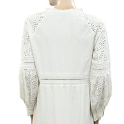 Sezane Eyelet Embroidered Maxi Dress M