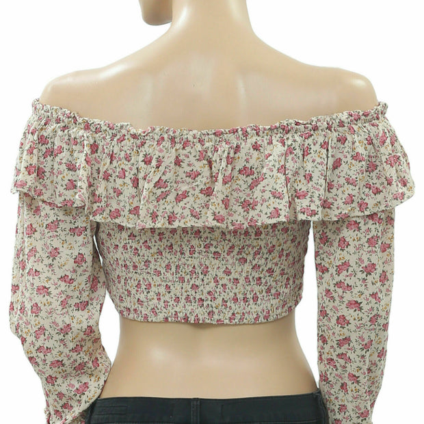 Kimchi Blue Urban Outfitters Kimora Smocked Crop Top