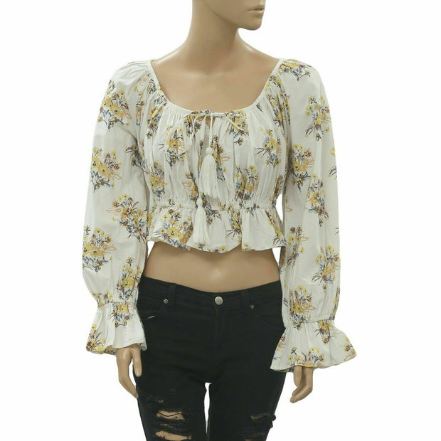 HappyXNature Kate Hudson Floral Printed Pop Cropped Top
