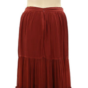 All Saints Gabi Solid Tiered Christmas Maxi Skirt M