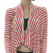 Soft Surroundings Floral Embroidered Coverup Top Striped Cardigan SP