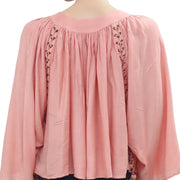 Kimchi Blue Urban Outfitters Mayla 桃色短款衬衫上衣 M