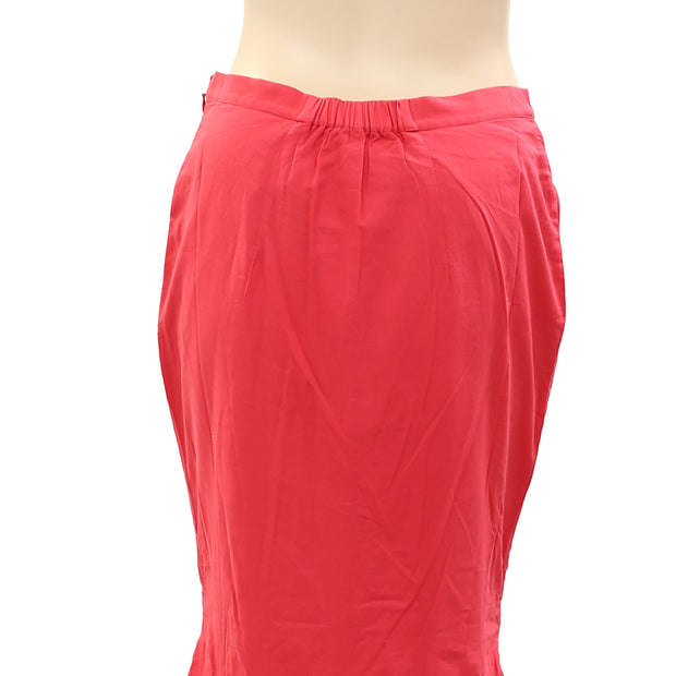 RHODE RESORT Sienna Fishtail Cotton Midi Skirt M
