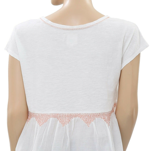 Lilka Anthropologie Embroidered Crop Blouse Top S