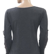 Free People Floral Crochet Lace Blouse Top S