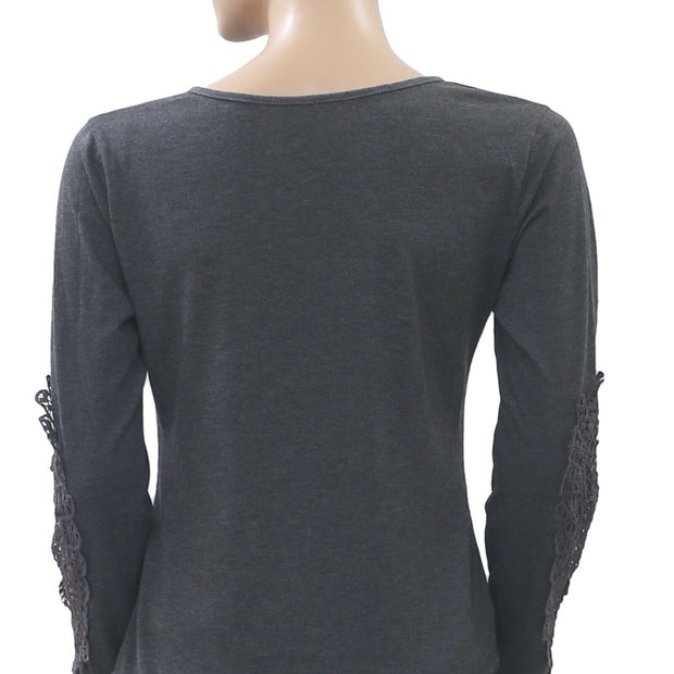 Free People Floral Crochet Lace Blouse Top S