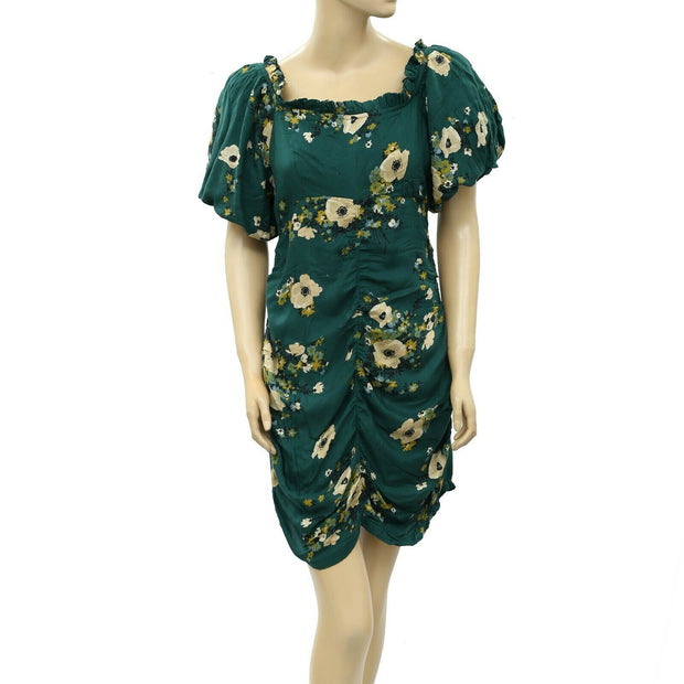 Urban Outfitters Ruched Floral Printed Mini Dress M