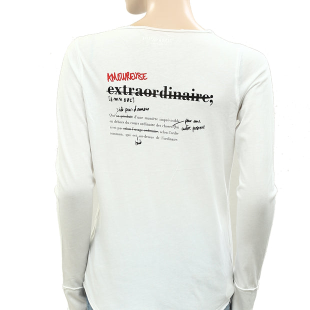 Zadig & Voltaire Tunisien ML Definition Tee T-Shirt Blouse Top