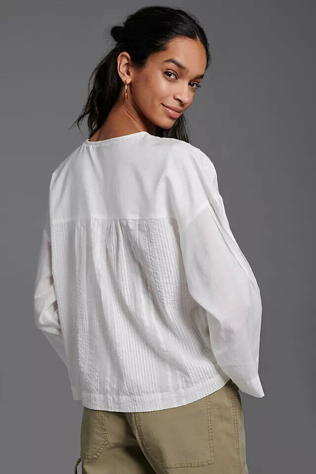 Anthropologie Catrina Embroidered Blouse Top S