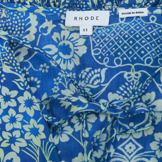 Rhode Anya Smocked Floral Printed Mini Dress