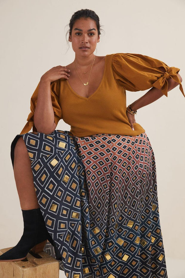 Maeve Anthropologie Puff-Sleeved Blouse Top
