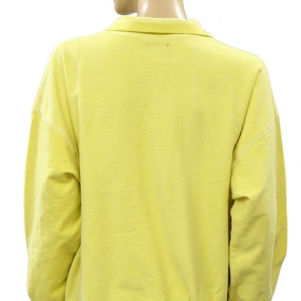 Out From Under Urban Outfitters Jacintha Reverse Henley Sweatshirt Top