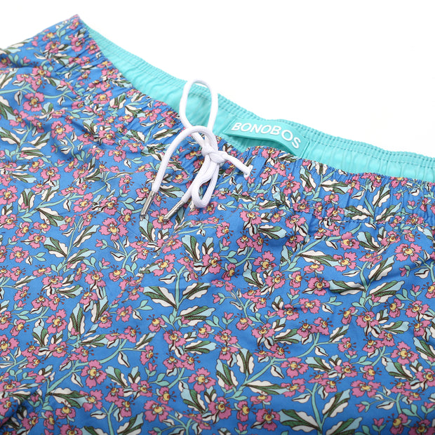 Bonobos Riviera Recycled Swim Floral Printed Blue Trunks Shorts