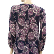 Lucky Brand Paisley Printed Shirt Tunic Top XS