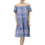 Free People Striped Off Shoulder Mini Dress