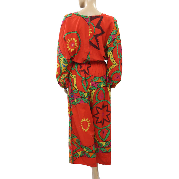 Rhode Women's Red Blake Printed Cotton-voile Jumpsuit Dress