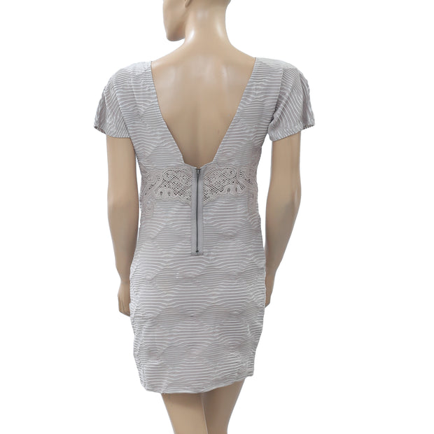 Free People New Romantics Bell Gray Bodycon Mini Dress S