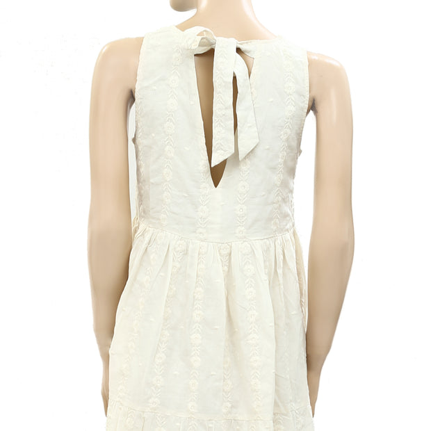 Sezane Floral Embroidered Midi Dress XS