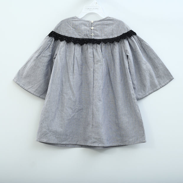 White Chocolate Kids Girls Floral Embroidered Mini Dress 6-7 Years