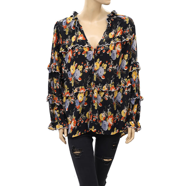 Maeve Anthropologie Myra Tiered Ruffle Top