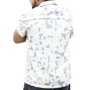 ASOS DESIGN Men's Co-ord Revere Lilac Grey Pattern Shirt S