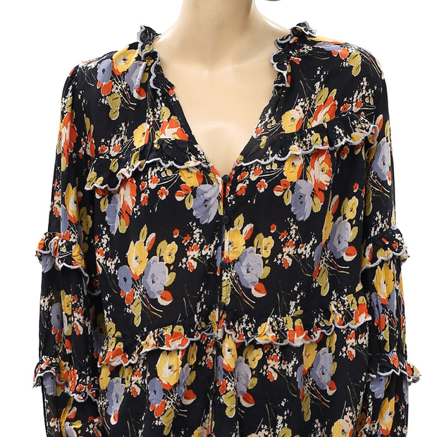 Maeve Anthropologie Myra Tiered Ruffle Top