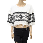 Urban Outfitters UO kennet Allover embroidered cropped tee Top
