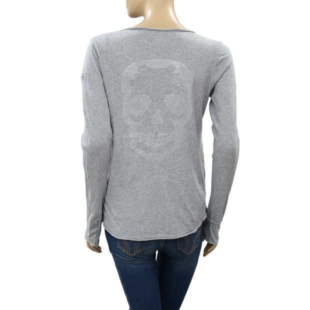 Zadig & Voltaire Tunisien ML Skull T-Shirt Top