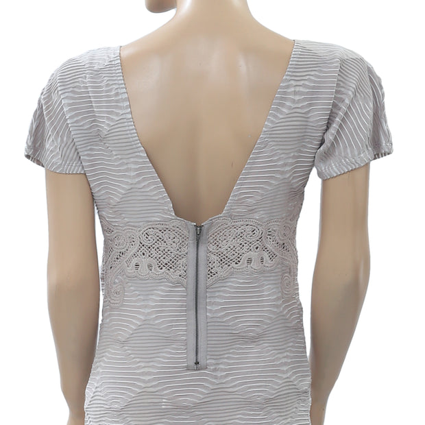 Free People New Romantics Bell Gray Bodycon Mini Dress S