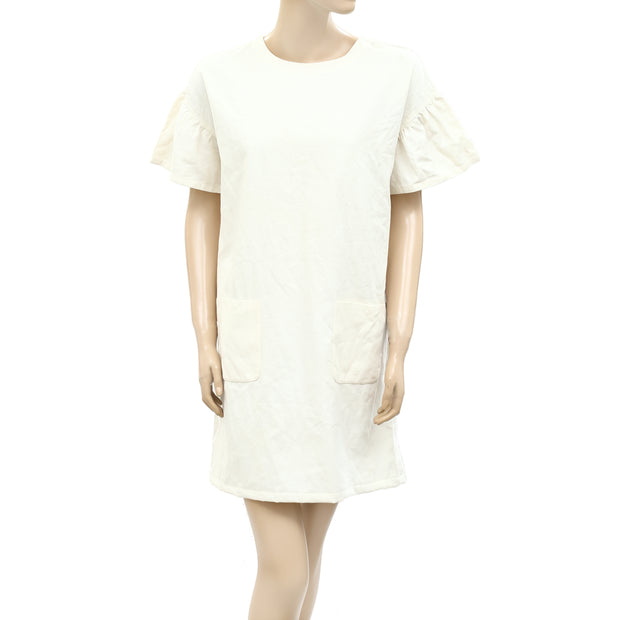 Sezane Solid Shift Mini Dress S-36