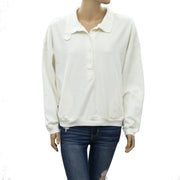 Out From Under Urban Outfitters Jacintha Reverse Henley Sweatshirt Top