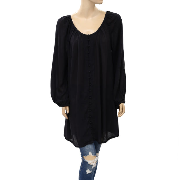 Ecote Urban Outfitters Solid Button Down Tunic Dress