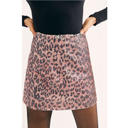 Free People Fp One Skinny Allover Sequin Cheetah Print Mini Skirt L