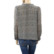 Velvet by Graham & Spencer Anthropologie Mel Leopard Printed Top S