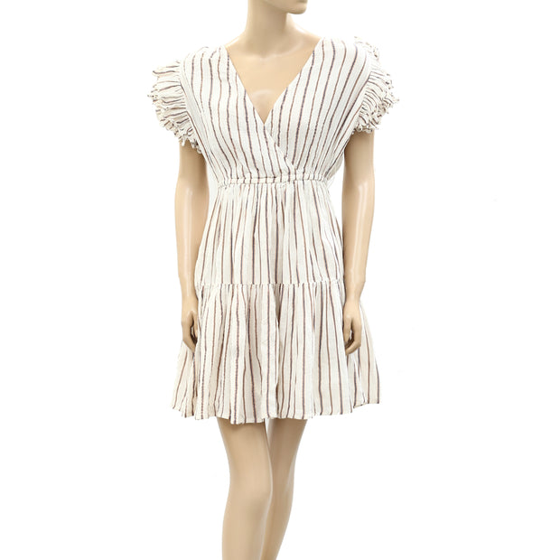 Ulla Johnson Metallic Striped Mini Tunic Dress S