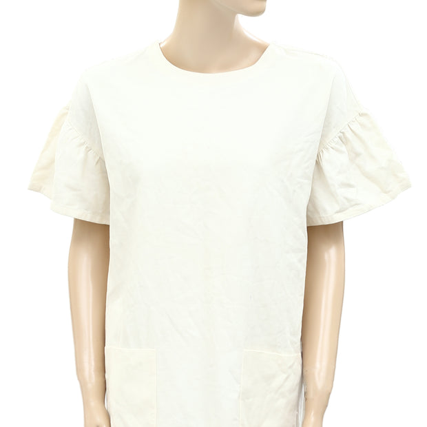 Sezane Solid Shift Mini Dress S-36