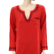 Lucky Brand Embroidered Tunic Top M
