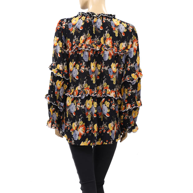 Maeve Anthropologie Myra Tiered Ruffle Top
