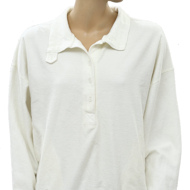 Out From Under Urban Outfitters Jacintha Reverse Henley Sweatshirt Top