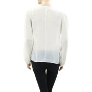 Yoana Baraschi Anthropologie Flapper White Floral Top S